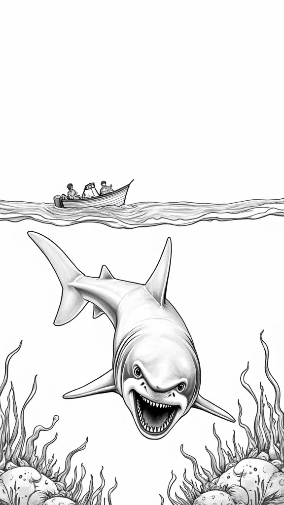 jaws coloring page